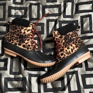Report Cheetah Print Duck Boots